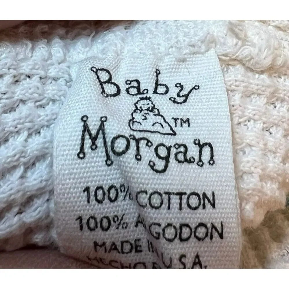 Vtg Baby Morgan‎ Cotton Blanket Thermal Waffle Bears 28x30